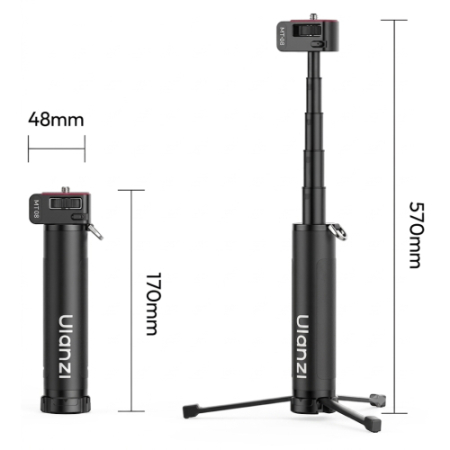 Ulanzi MT98 (S054) - składany selfie stick i mini statyw 2w1, dedykowany do Insta360 X4/X5 - wymiary